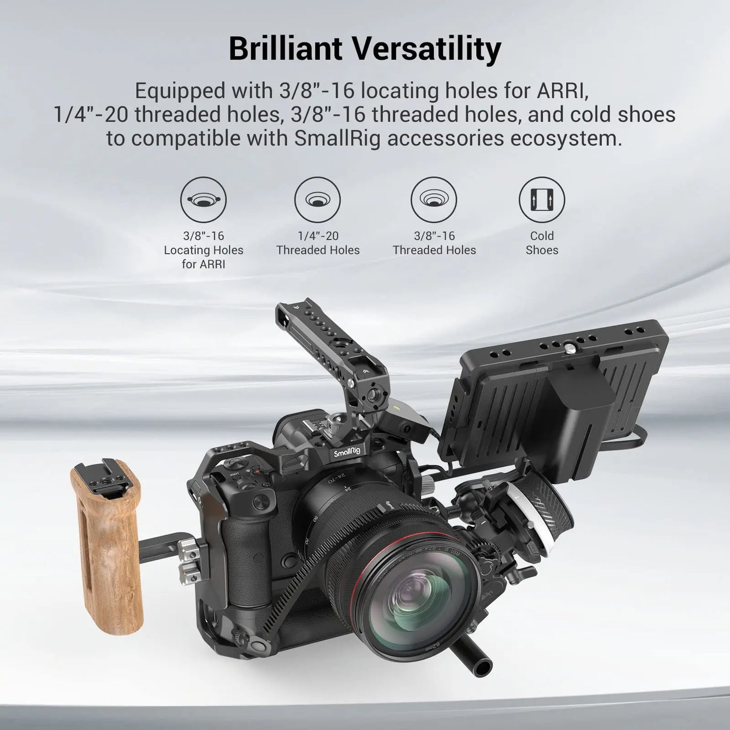 SmallRig EOS R5 R6 R5C Camera Cage for Canon EOS R5/R6/R5C with BG-R10 Battery Grip Aluminum Film Movie Making Camera Video Cage