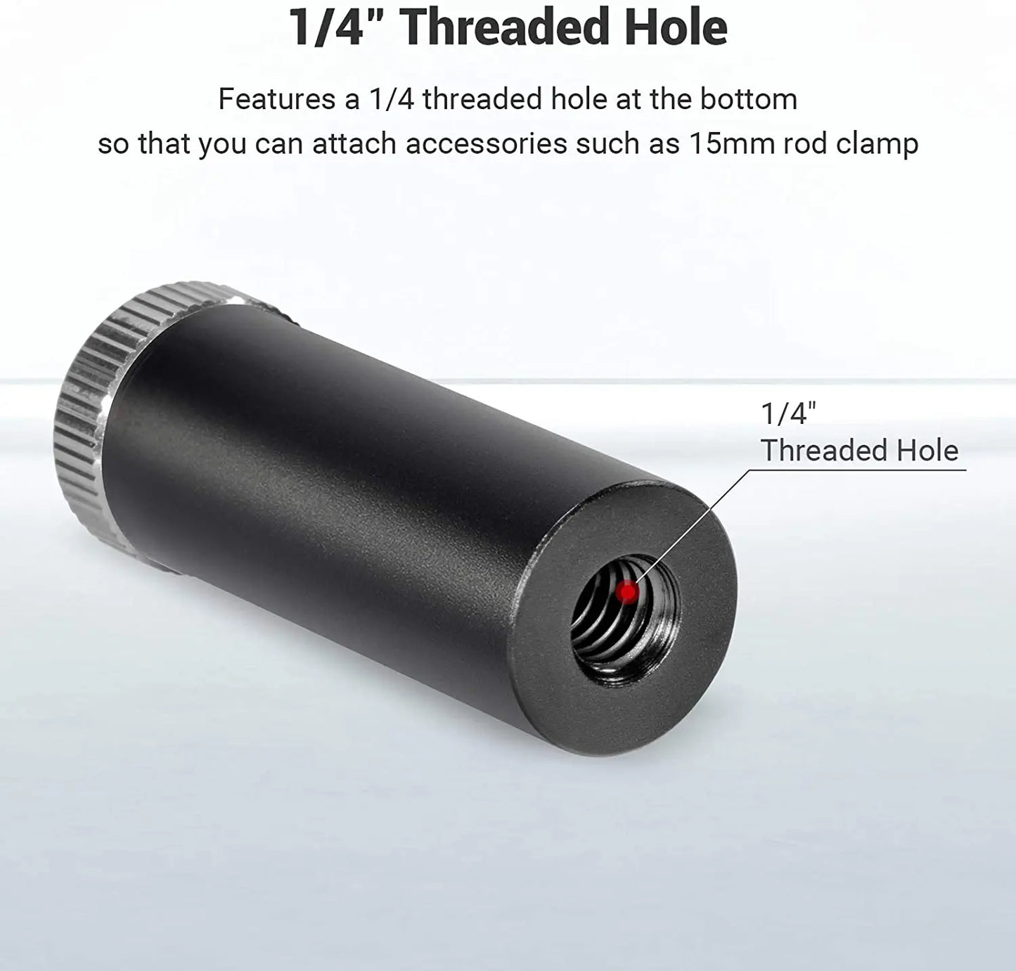 SMALLRIG Standard 15mm Micro Rod 1.5 Inches Long with 1/4" Male Female Thread for Clamp Mount 915