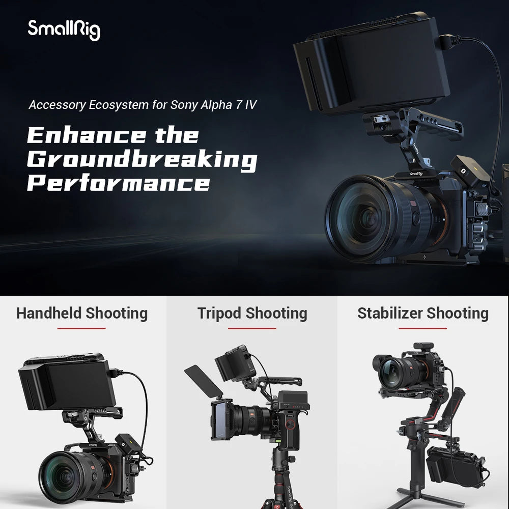 SmallRig Full Dslr for Sony A7 IV a7m4 Camera Cage Rig for Sony Alpha 7 IV/A7S III/A1/A7R IV with Multi-Mounting Options Rigs