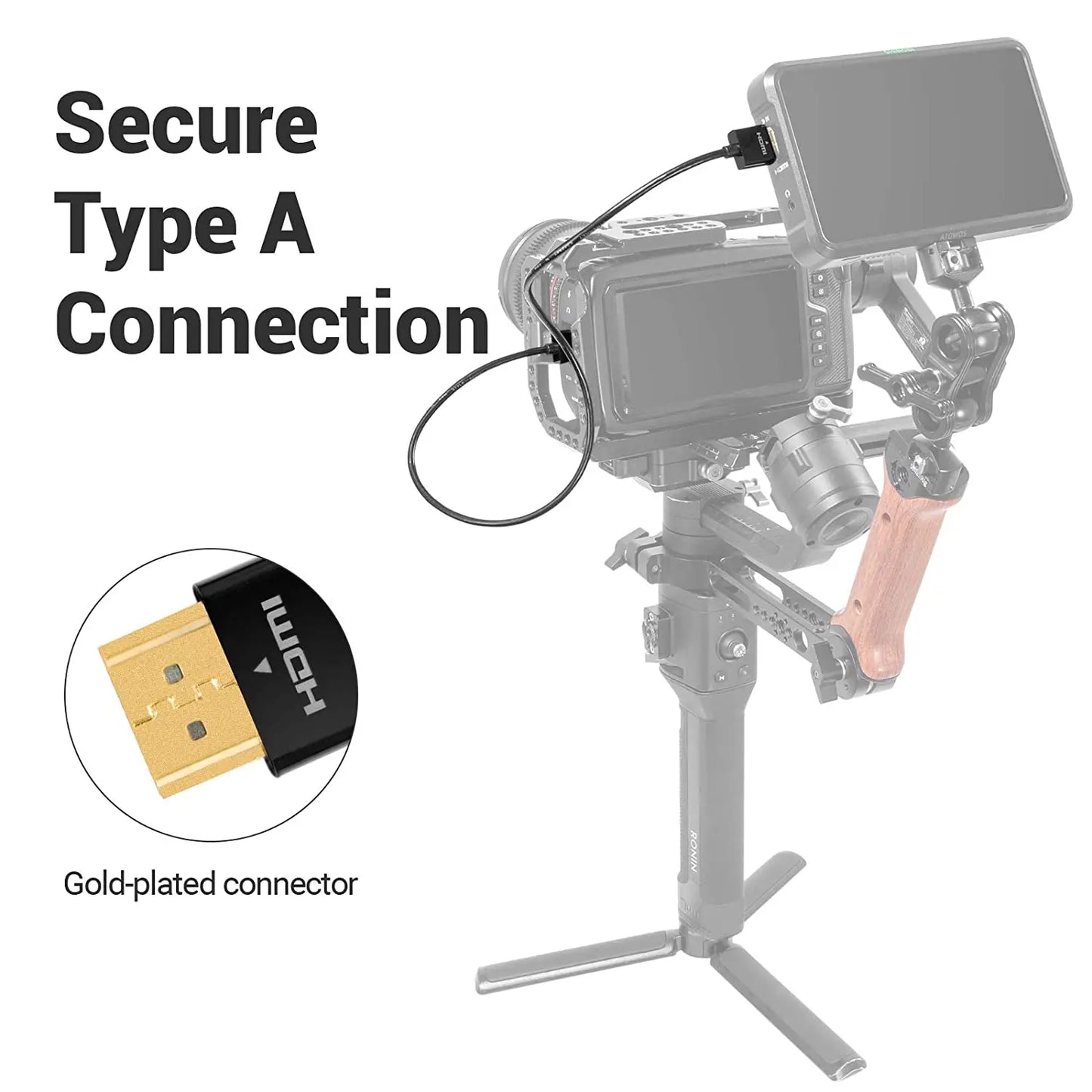 SmallRig Ultra Slim High Speed 4K Mini -Sized to Full-Sized Cable C to A /D to A/35cm/ 55cm For Sony/For Nikon/For Canon