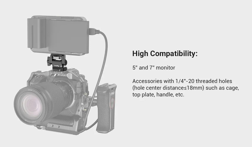 SmallRig DSLR Camera Clamp Swivel and Tilt Adjustable Monitor Mount w/ Screws Mount for Monitor Flash Light DIY Attachment 2904B