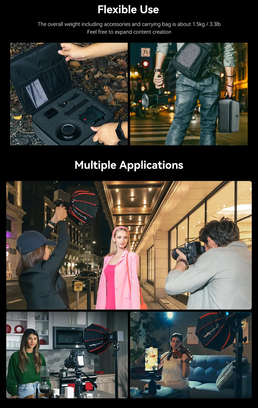 Smallrig RC 60B & Accessories COB LED Video Light Photography