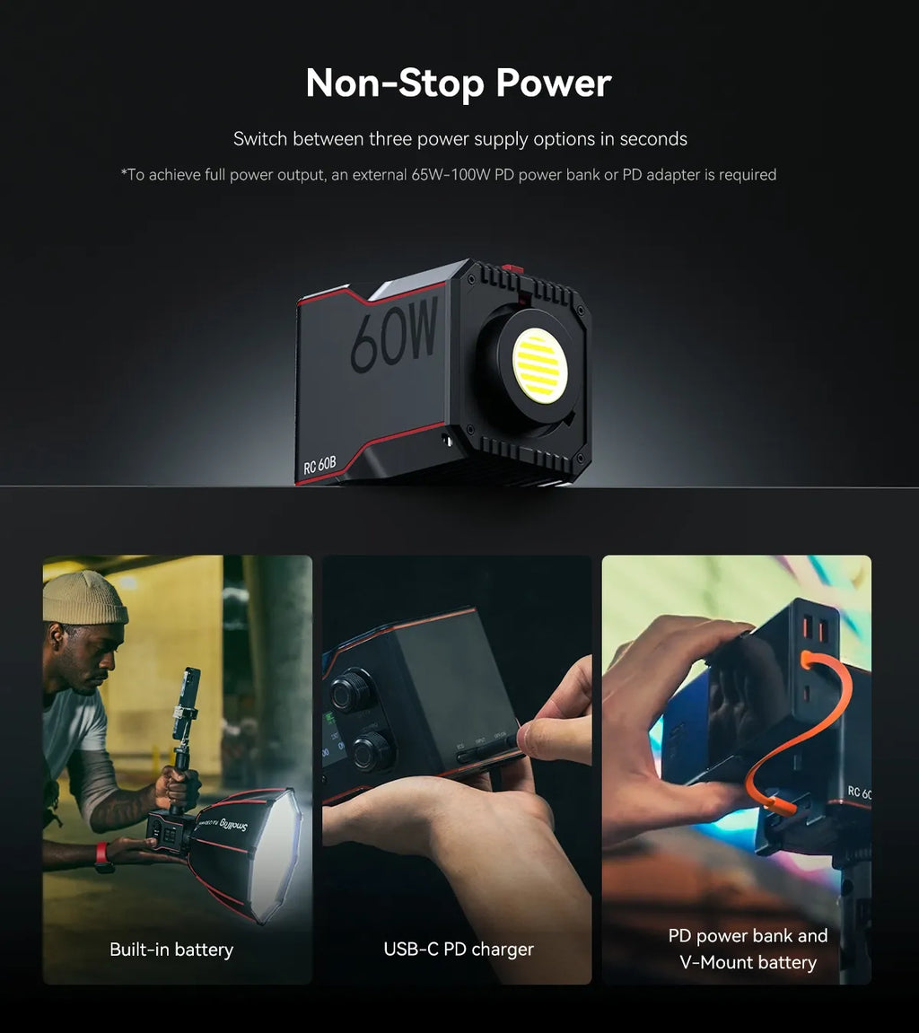 Smallrig RC 60B & Accessories COB LED Video Light Photography