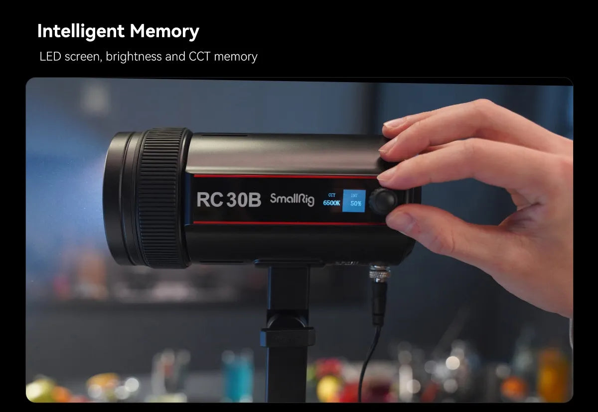 SmallRig RC 30B COB Light with 30W Beam Angle Adjustable Bi-color COB LED Video Light 2700K-6500K Ultra-high Brightness 4280