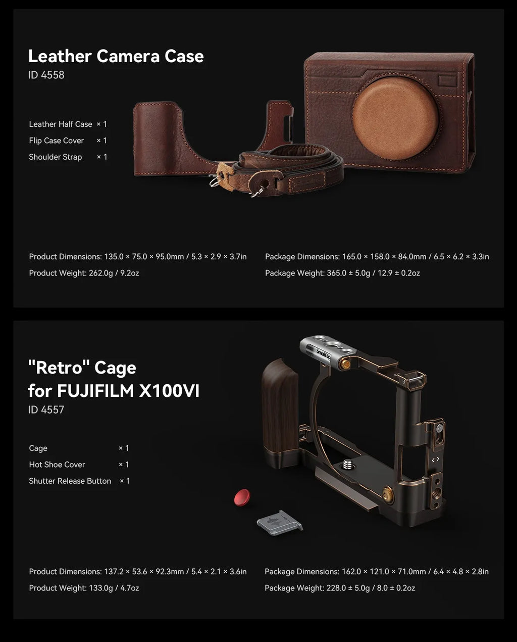 SmallRig Exclusive Camera Cage for FUJIFILM X100VI “Retro” Cage with Shutter Release Button and Hot Shoe Cover for Fuji X100VI