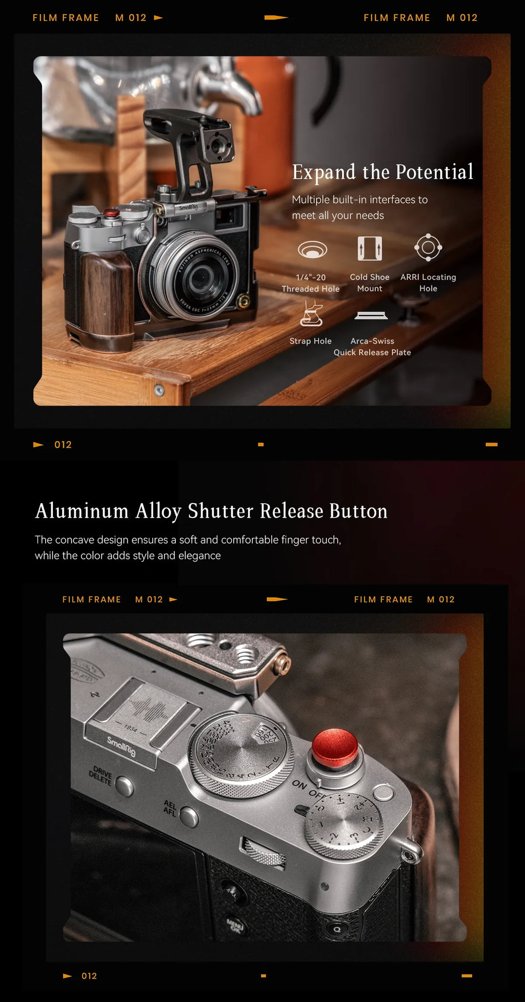 SmallRig Exclusive Camera Cage for FUJIFILM X100VI “Retro” Cage with Shutter Release Button and Hot Shoe Cover for Fuji X100VI
