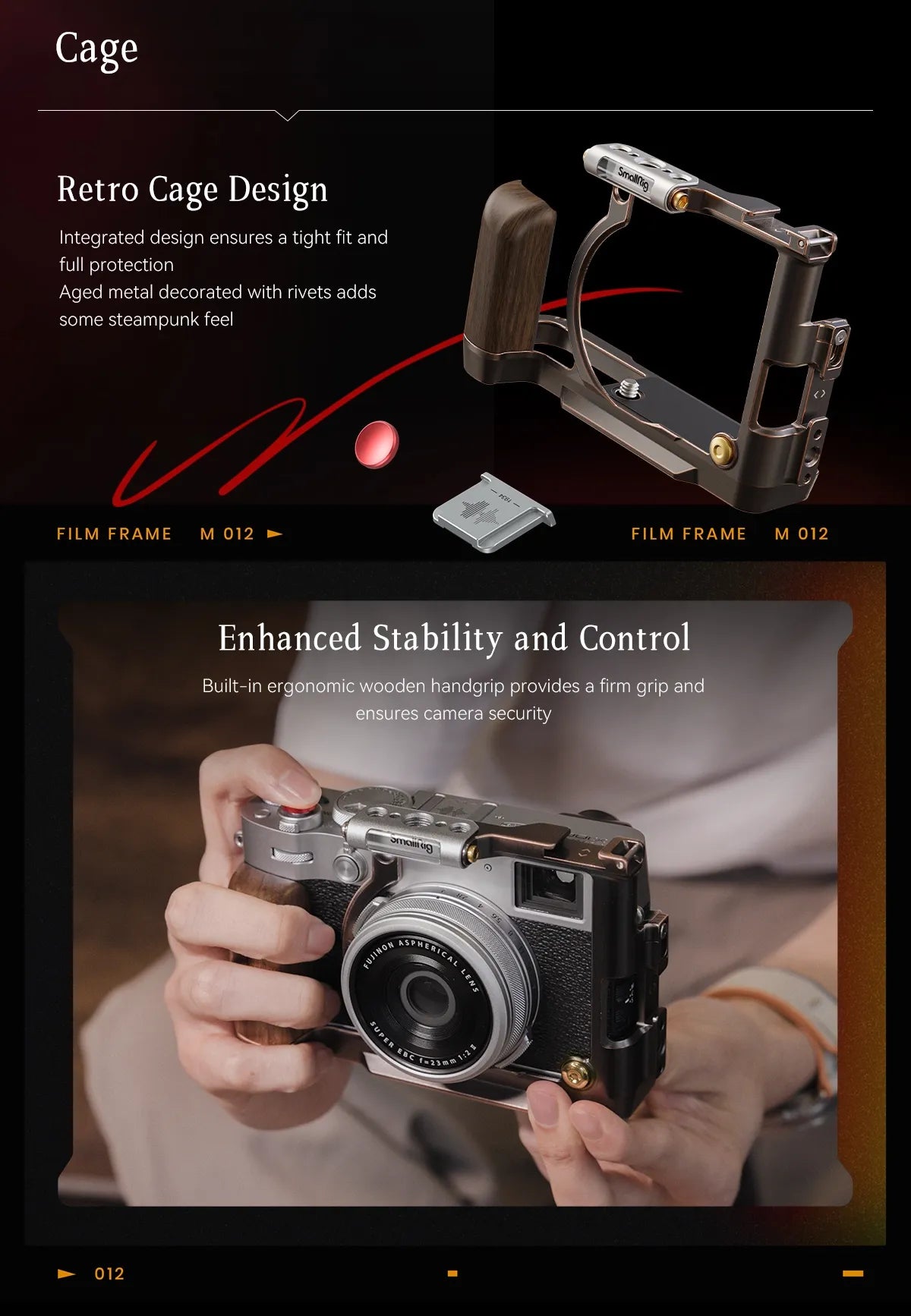 SmallRig Exclusive Camera Cage for FUJIFILM X100VI “Retro” Cage with Shutter Release Button and Hot Shoe Cover for Fuji X100VI