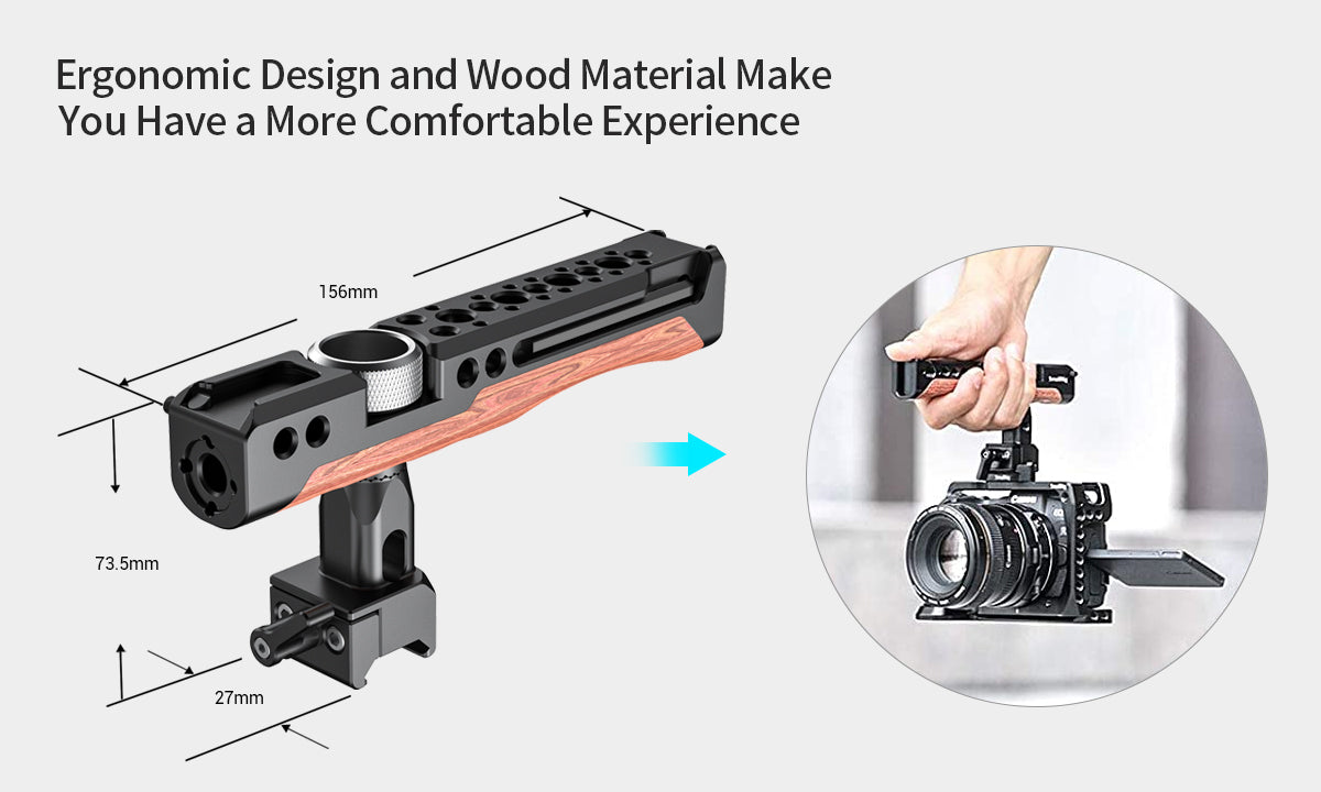 SmallRig Lightweight NATO Top Handle Quick Release NATO Grip for Sony Top Handle with 5 Cold Shoe Adapters and NATO Clamp