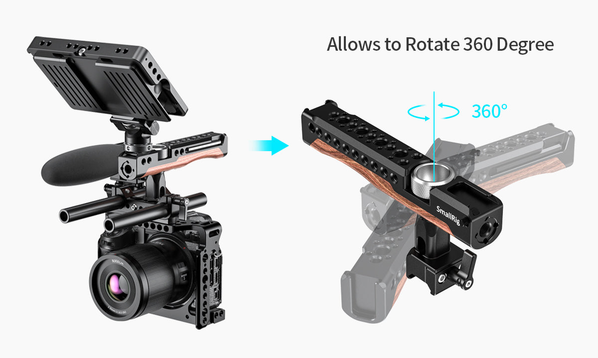 SmallRig Lightweight NATO Top Handle Quick Release NATO Grip for Sony Top Handle with 5 Cold Shoe Adapters and NATO Clamp