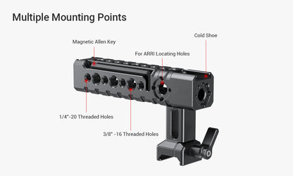 SmallRig Lightweight NATO Top Handle Quick Release NATO Grip for Sony Top Handle with 5 Cold Shoe Adapters and NATO Clamp