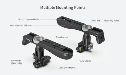 SmallRig Lightweight NATO Top Handle Quick Release NATO Grip for Sony Top Handle with 5 Cold Shoe Adapters and NATO Clamp