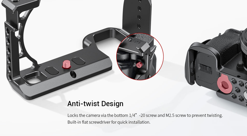 SmallRig A6600 Camera Cage for Sony A6600 With Cold Shoe Mount 1/4 Thread Holes for Microphone Flash Light DIY Options 2493
