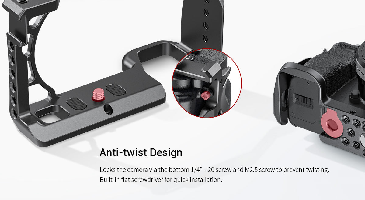 SmallRig A6600 Camera Cage for Sony A6600 With Cold Shoe Mount 1/4 Thread Holes for Microphone Flash Light DIY Options 2493