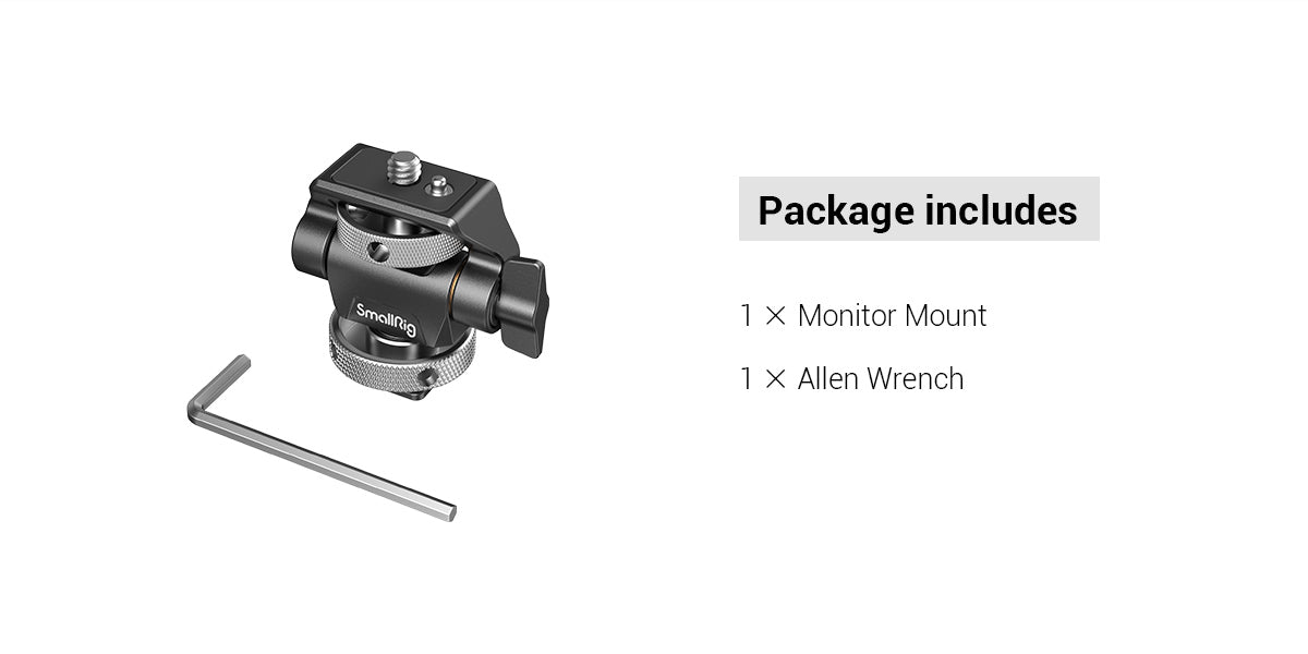 SmallRig Quick Release Monitor Holder Camera Clamp Swivel and Tilt Adjustable Monitor Mount with Cold Shoe / ARRI /  NATO Mount