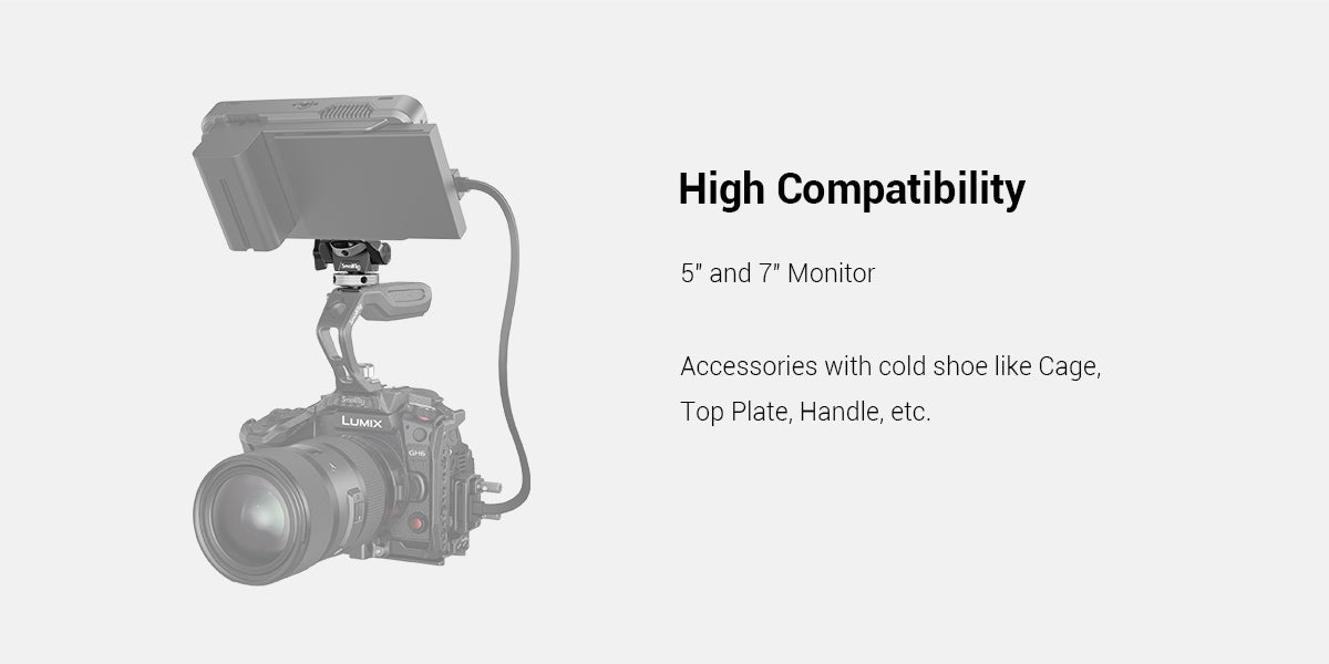 SmallRig Quick Release Monitor Holder Camera Clamp Swivel and Tilt Adjustable Monitor Mount with Cold Shoe / ARRI /  NATO Mount