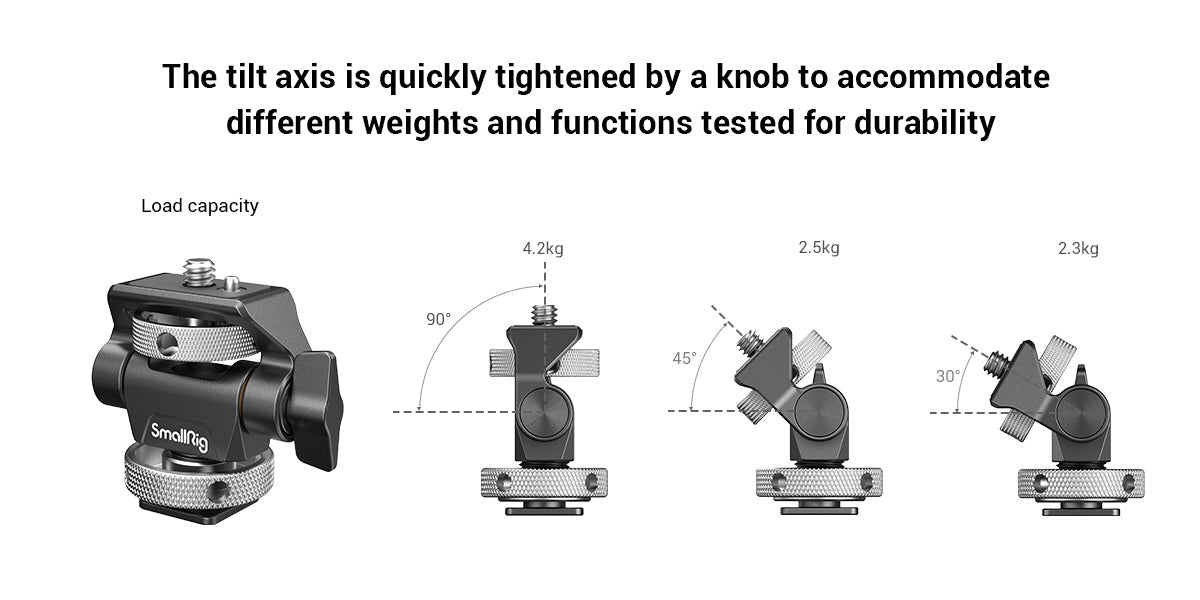 SmallRig Quick Release Monitor Holder Camera Clamp Swivel and Tilt Adjustable Monitor Mount with Cold Shoe / ARRI /  NATO Mount