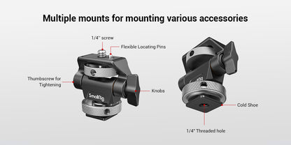 SmallRig Quick Release Monitor Holder Camera Clamp Swivel and Tilt Adjustable Monitor Mount with Cold Shoe / ARRI /  NATO Mount