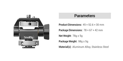 SmallRig Quick Release Monitor Holder Camera Clamp Swivel and Adjustable Monitor Mount with Cold Shoe/ARRI/NATO Mount 2905B
