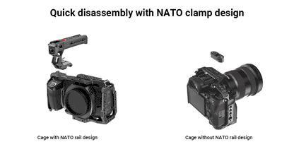 SmallRig Lightweight NATO Top Handle Quick Release NATO Grip for Sony Top Handle with 5 Cold Shoe Adapters and NATO Clamp