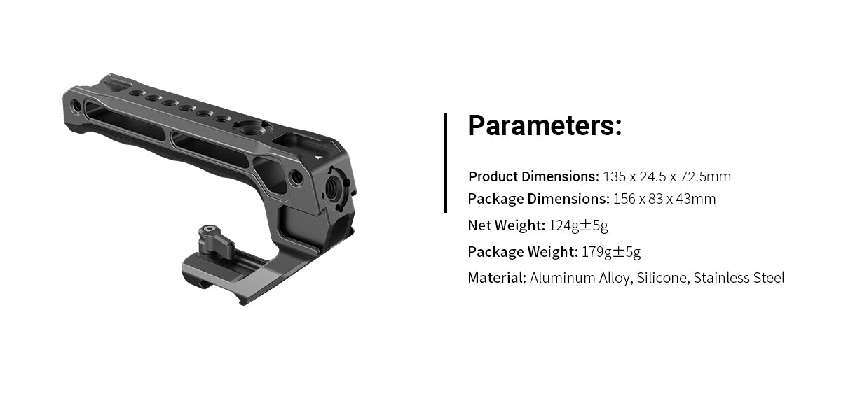 SmallRig Lightweight NATO Top Handle Quick Release NATO Grip for Sony Top Handle with 5 Cold Shoe Adapters and NATO Clamp