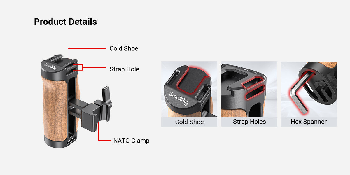 SmallRig Lightweight NATO Top Handle Quick Release NATO Grip for Sony Top Handle with 5 Cold Shoe Adapters and NATO Clamp