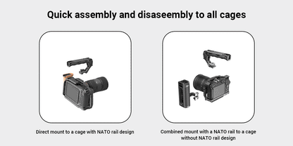 SmallRig Lightweight NATO Top Handle Quick Release NATO Grip for Sony Top Handle with 5 Cold Shoe Adapters and NATO Clamp
