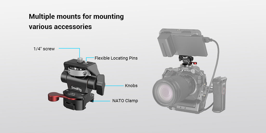 SmallRig Swivel and Tilt Adjustable Monitor Mount with NATO Clamp