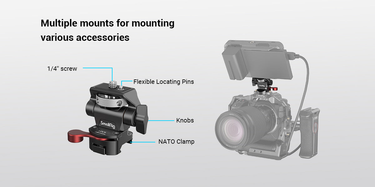 SmallRig Swivel and Tilt Adjustable Monitor Mount with NATO Clamp