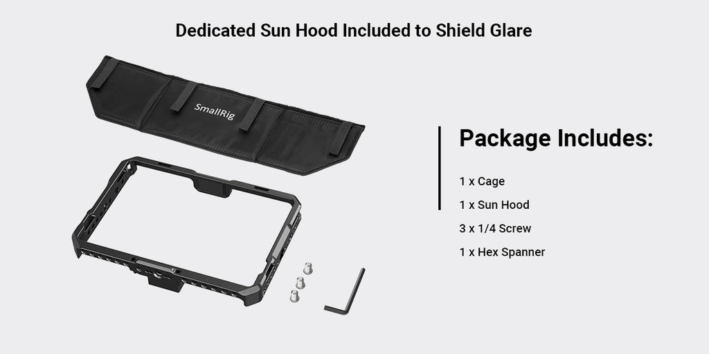 SmallRig Cage with Sun Hood for SmallHD 702 Touch Monitor  Cage Kit for SmallHD Indie 7 CMS2684