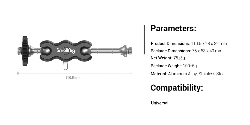SmallRig Mini Magic Arm with Dual Universal Ball Head