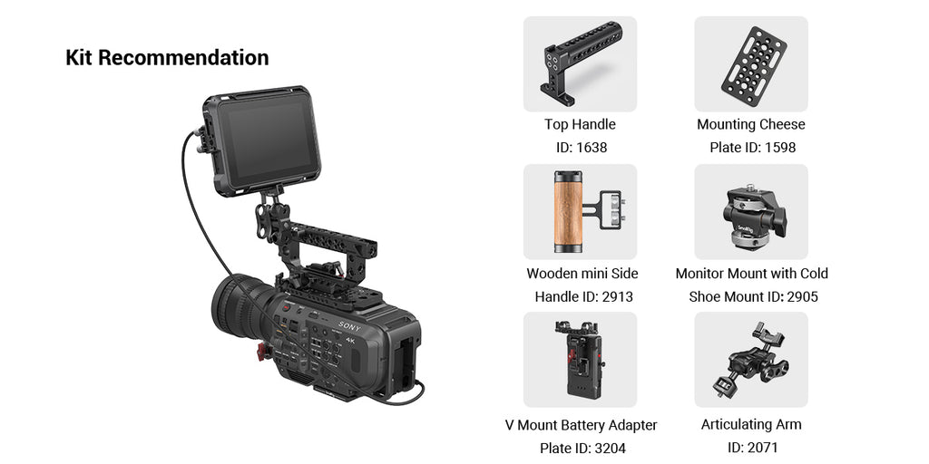 SmallRig  Cage for Atomos Shinobi 7 Monitor Camera Cage Aluminium alloy DSLR On-Camera Monitor Rig Kit 3456