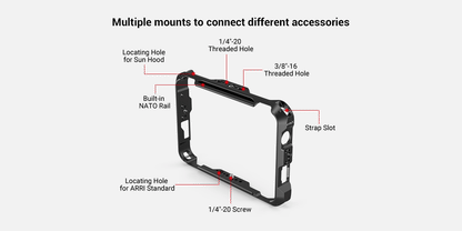 SmallRig  Cage for Atomos Shinobi 7 Monitor Camera Cage Aluminium alloy DSLR On-Camera Monitor Rig Kit 3456