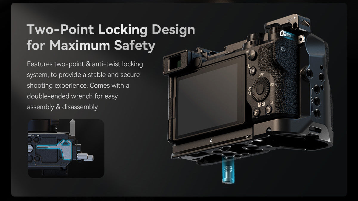 SmallRig Cage Kit / Half Cage / Baseplate / Dual Cold Shoe Mount Plate / for Sony Alpha 6700 With Multiple Mounting Points A6700