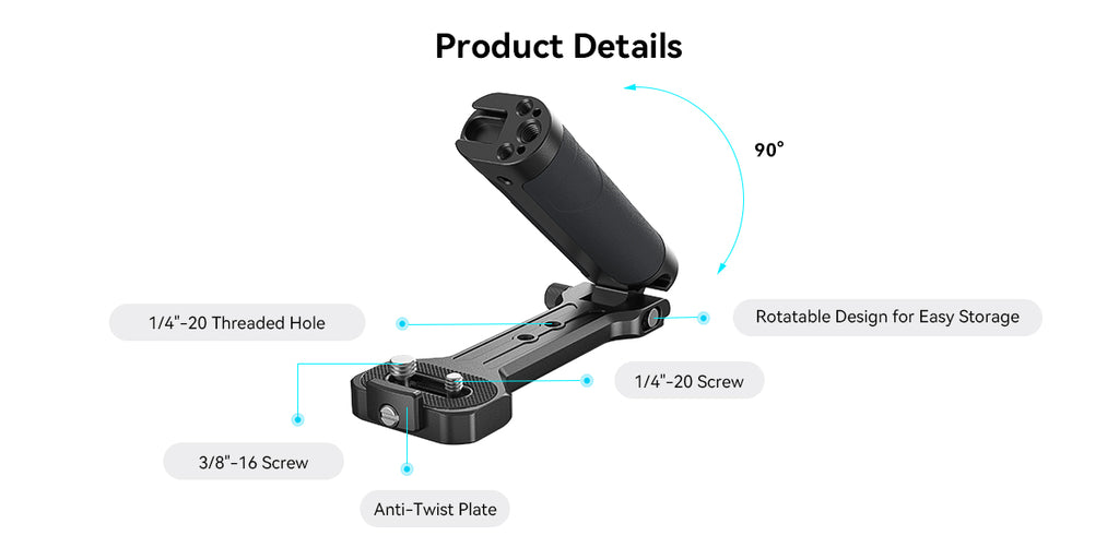 SmallRig  RS 4 mini Side Handle for DJI RS 4 mini /SC/ RS 2/ RSC 2/ RS 3 / RS 3 Pro / RS 3 mini / RS 4/ RS 4 Pro Cold Shoe Mount