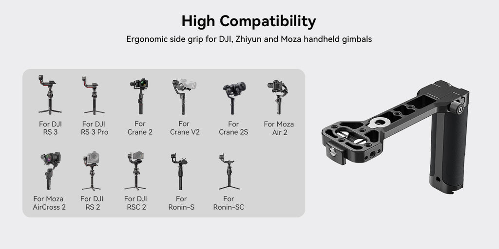 SmallRig  RS 4 mini Side Handle for DJI RS 4 mini /SC/ RS 2/ RSC 2/ RS 3 / RS 3 Pro / RS 3 mini / RS 4/ RS 4 Pro Cold Shoe Mount