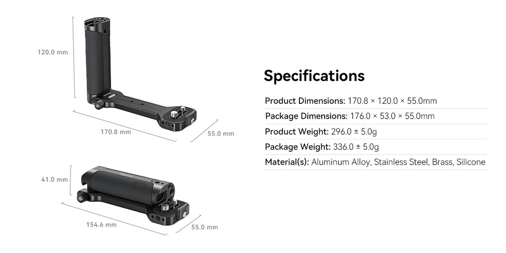 SmallRig  RS 4 mini Side Handle for DJI RS 4 mini /SC/ RS 2/ RSC 2/ RS 3 / RS 3 Pro / RS 3 mini / RS 4/ RS 4 Pro Cold Shoe Mount
