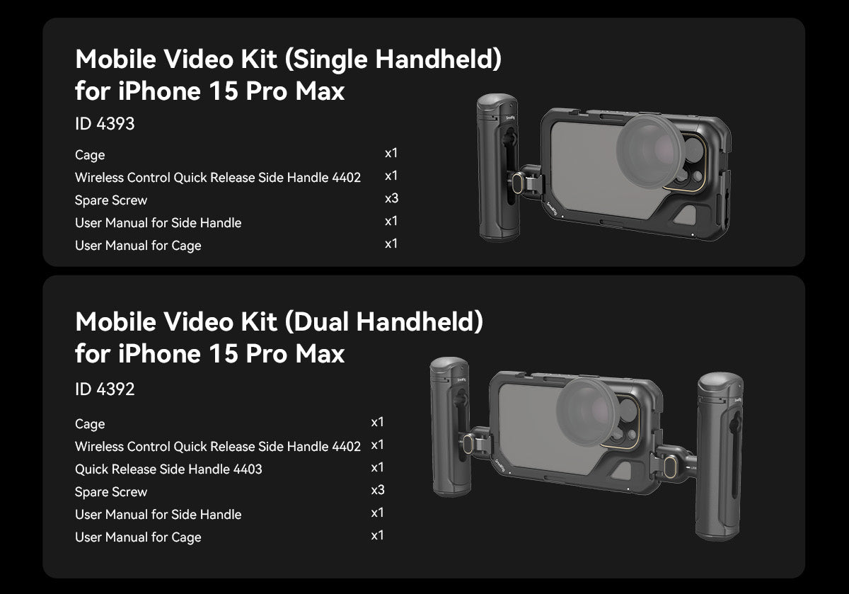 SmallRig Phone Cage for iPhone 15 Pro/15 Pro Max for Video Vlogging