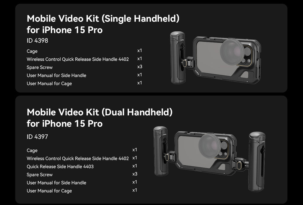 SmallRig Phone Cage for iPhone 15 Pro/15 Pro Max for Video Vlogging