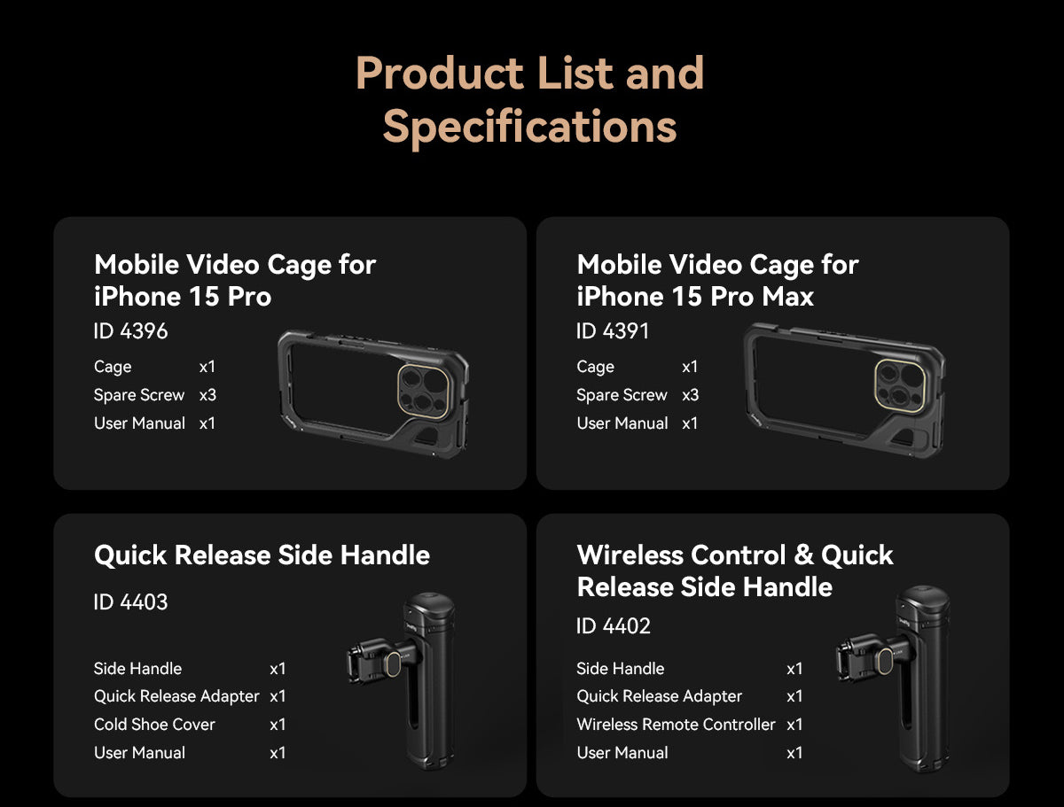 SmallRig 17mm / 37mm Threaded Lens Adapter Ring for iPhone 15 Pro /15 Pro Max Cage, Lens Back Mount Plate for Install Lens