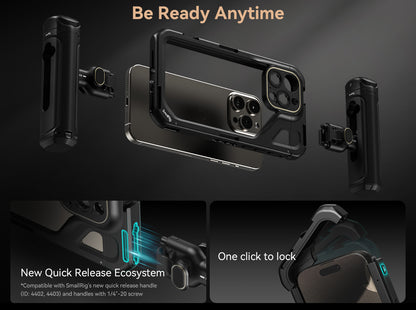 SmallRig Phone Cage for iPhone 15 Pro/15 Pro Max for Video Vlogging