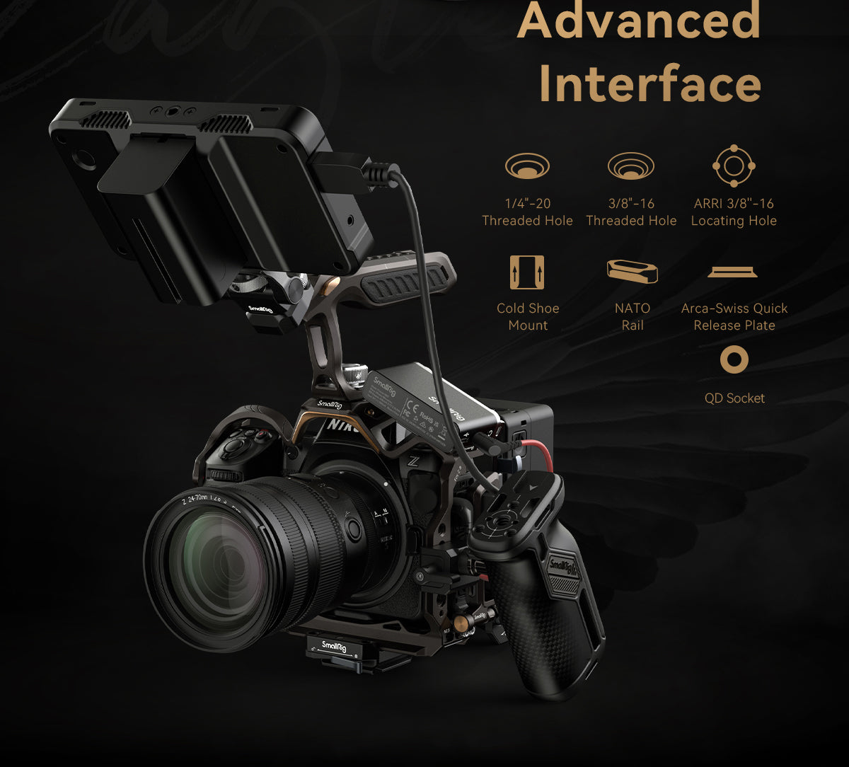 SmallRig "Night Eagle" Cage Kit for Nikon Z 8 New Design and Coloring with Top Handle and USB-C Cable Clamp 4317