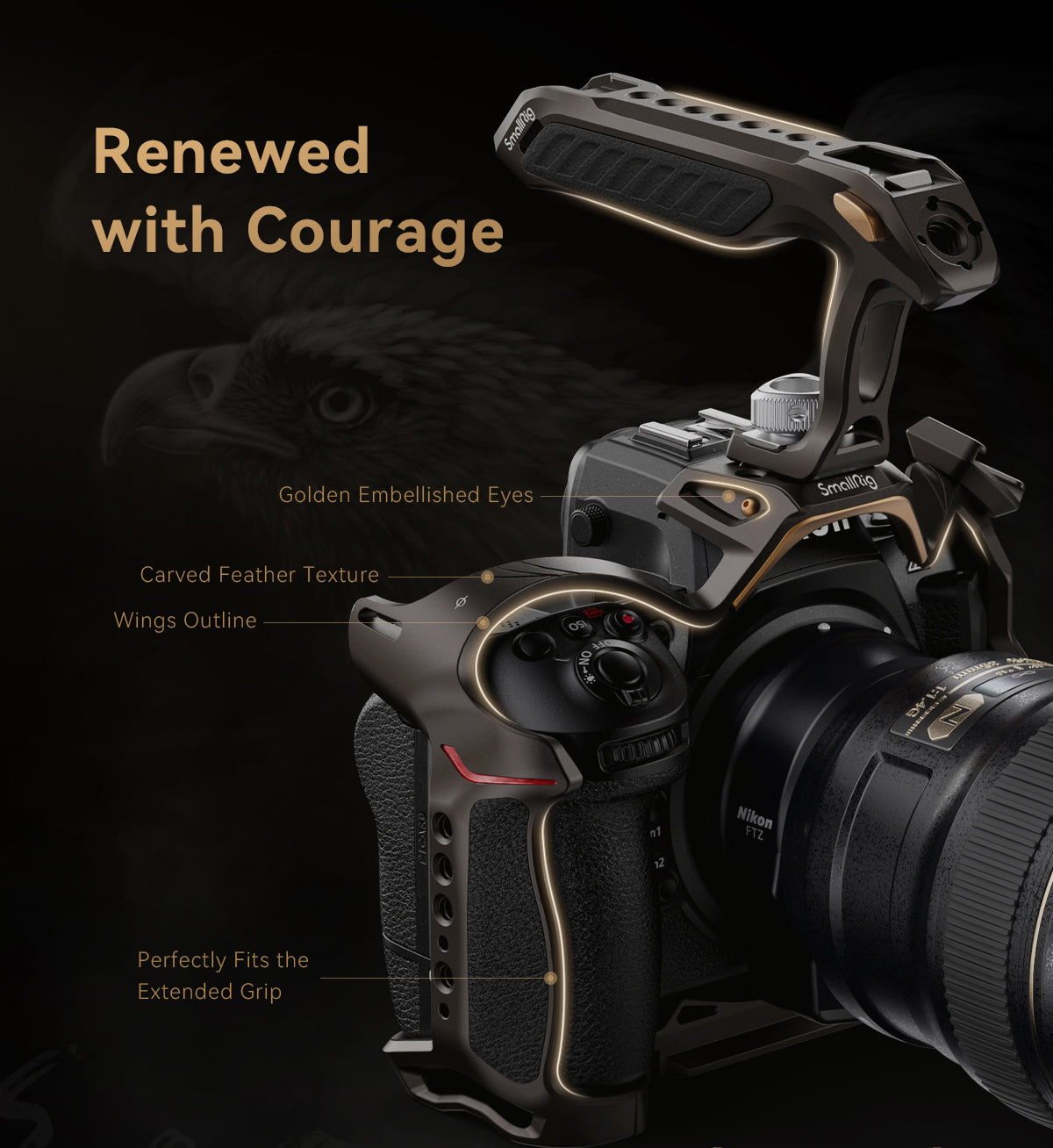 SmallRig "Night Eagle" Cage Kit for Nikon Z 8 New Design and Coloring with Top Handle and USB-C Cable Clamp 4317