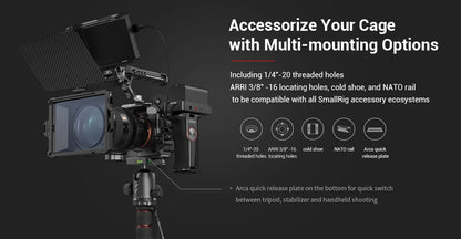 SmallRig Full Dslr for Sony A7 IV a7m4 Camera Cage Rig for Sony Alpha 7 IV/A7S III/A1/A7R  IV with Multi-Mounting Options Rigs