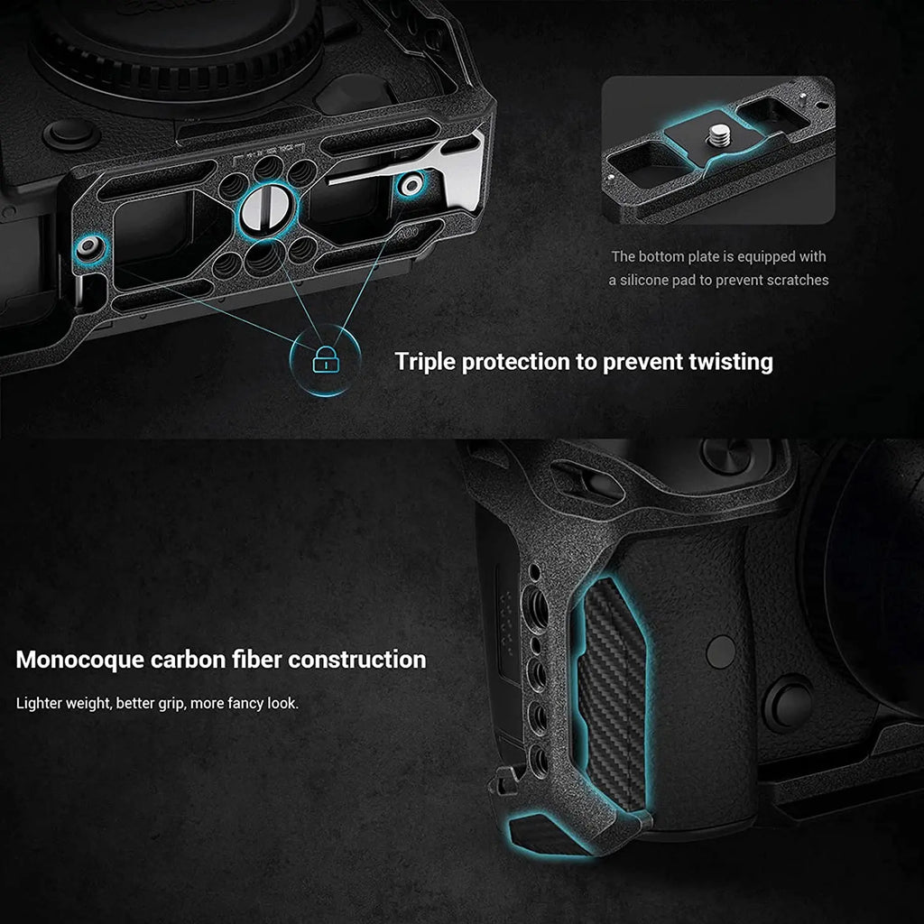 SmallRig Black Mamba Camera Cage with cable clamp and Top Handle Kit for Canon EOS R5 & R6 & R5 C Camera 3233/3234