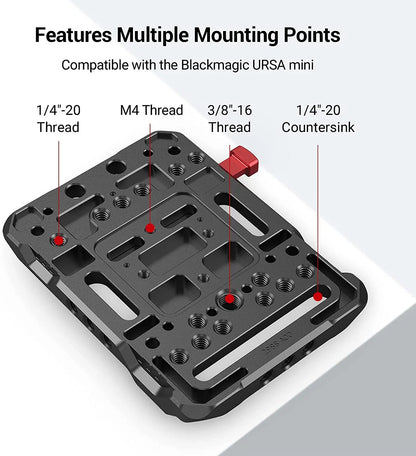 SmallRig V Mount Battery Plate, V-Lock Mount Battery Plate with 15mm Rod Clamp & Adjustable Arm for Power Supply - 2991