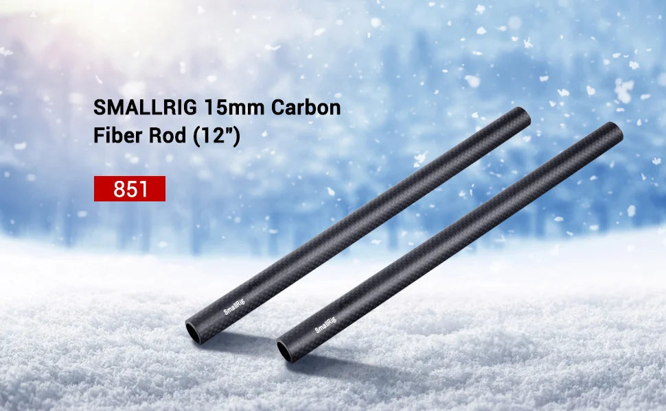 SmallRig 15mm Carbon Fiber Rod Precision Crafted Support Rods 12 inch/30 cm Long for Camera Shoulder Rig System-851 (2Pcs Pack)