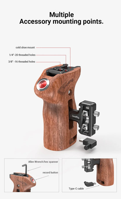 SmallRig Threaded Side Handle with Record Start/Stop Remote Trigger For SONY 3323