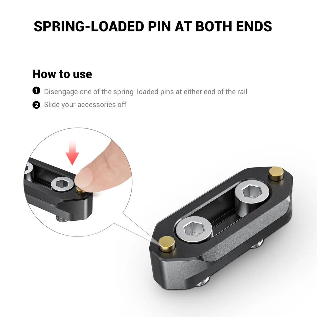 SmallRig Camera Quick Release Safety Rail 4cm 1.57 Inches Long with 1/4'' Screws For Nato Handle EVF Attach  - 1409