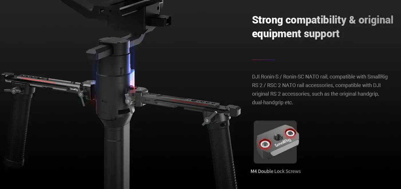 SmallRig NATO Rail for DJI Ronin S/SC Built-in 1/4”- 20 threaded hole 3032