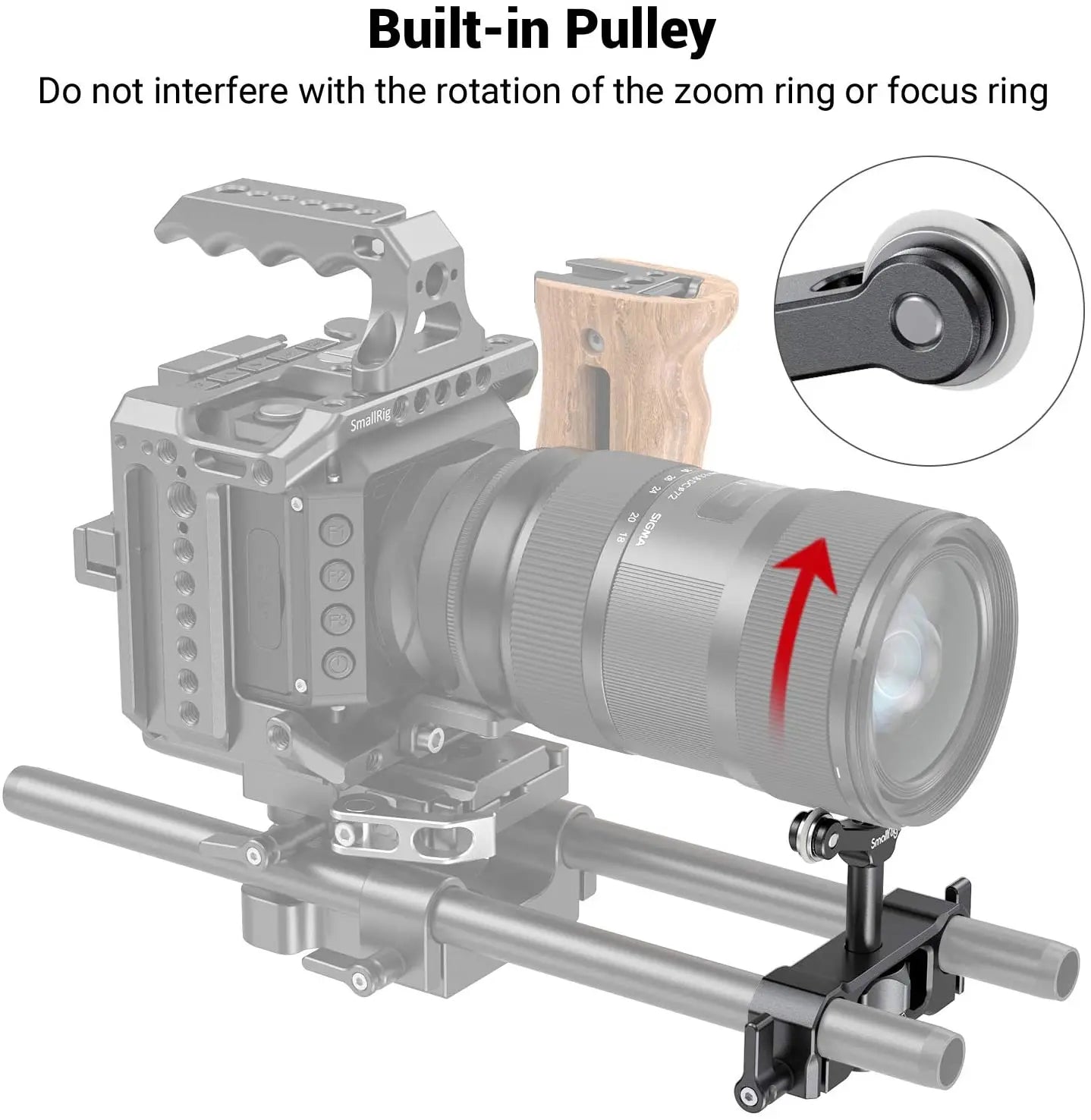 SmallRig Universal 15mm LWS Rod Mount Lens Support For 73-108mm Dslr Camera Lens Bracket Support With 15mm Rod Clamp -2727
